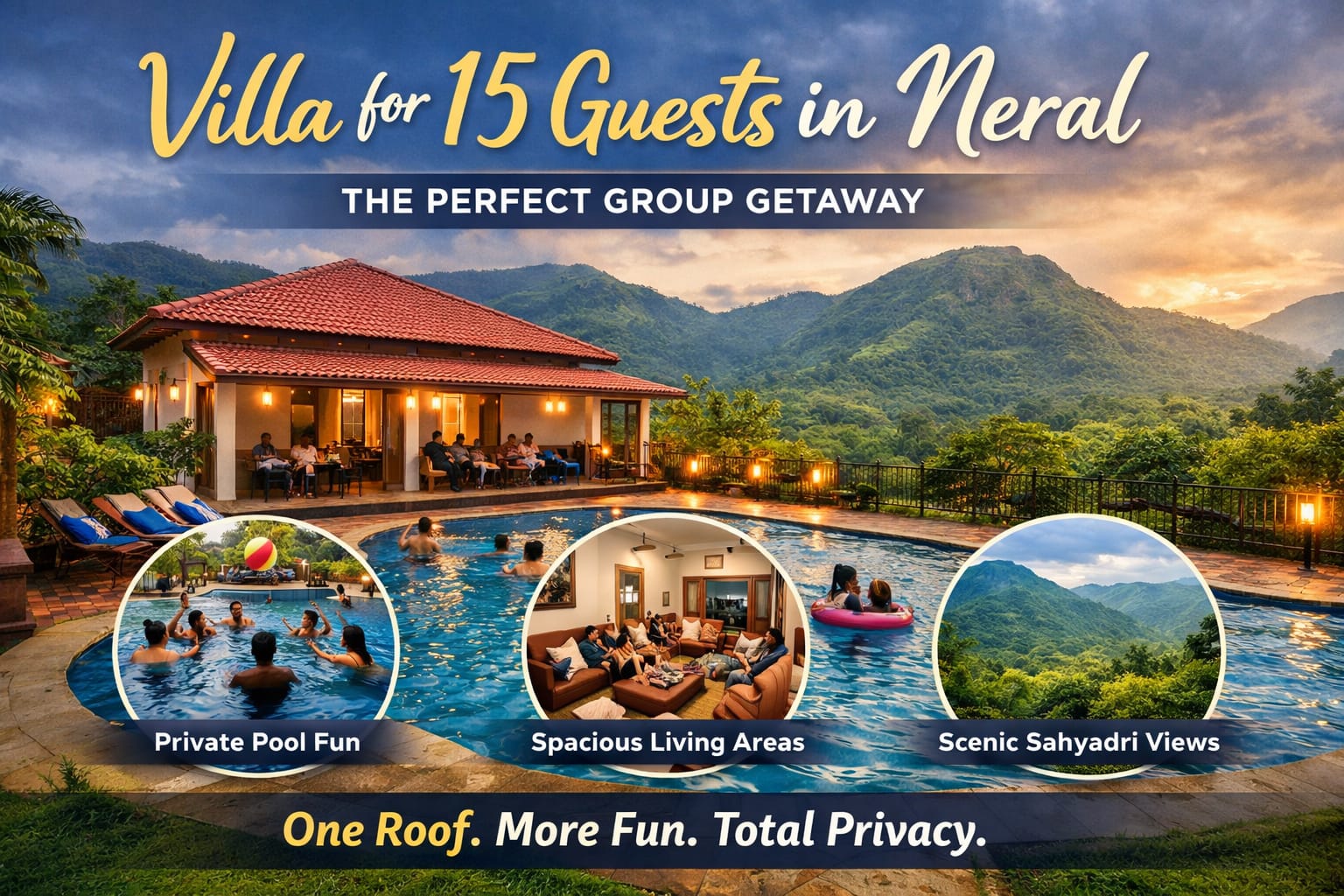 Villa for 15 Guests in Neral