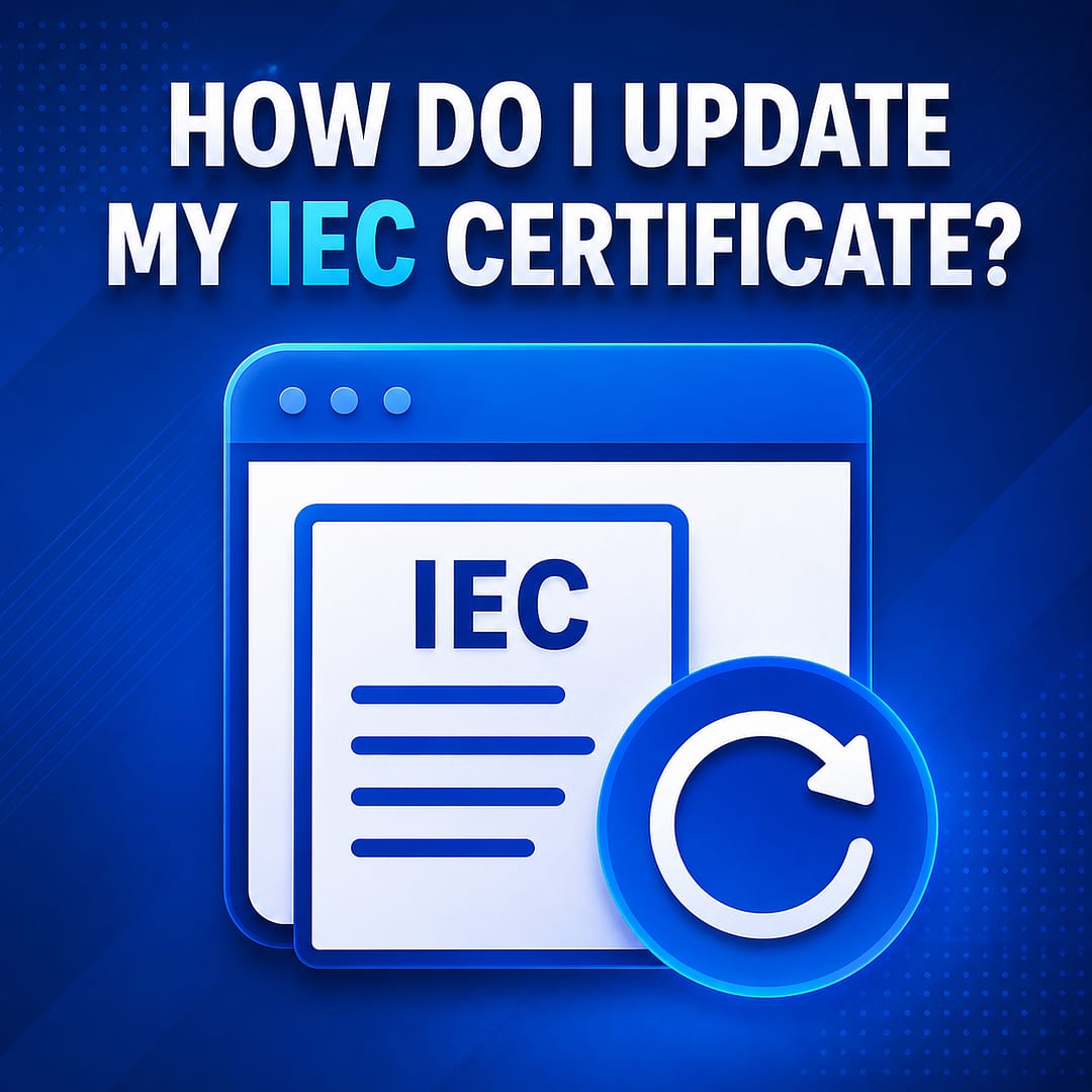 how do I update my IEC certificate