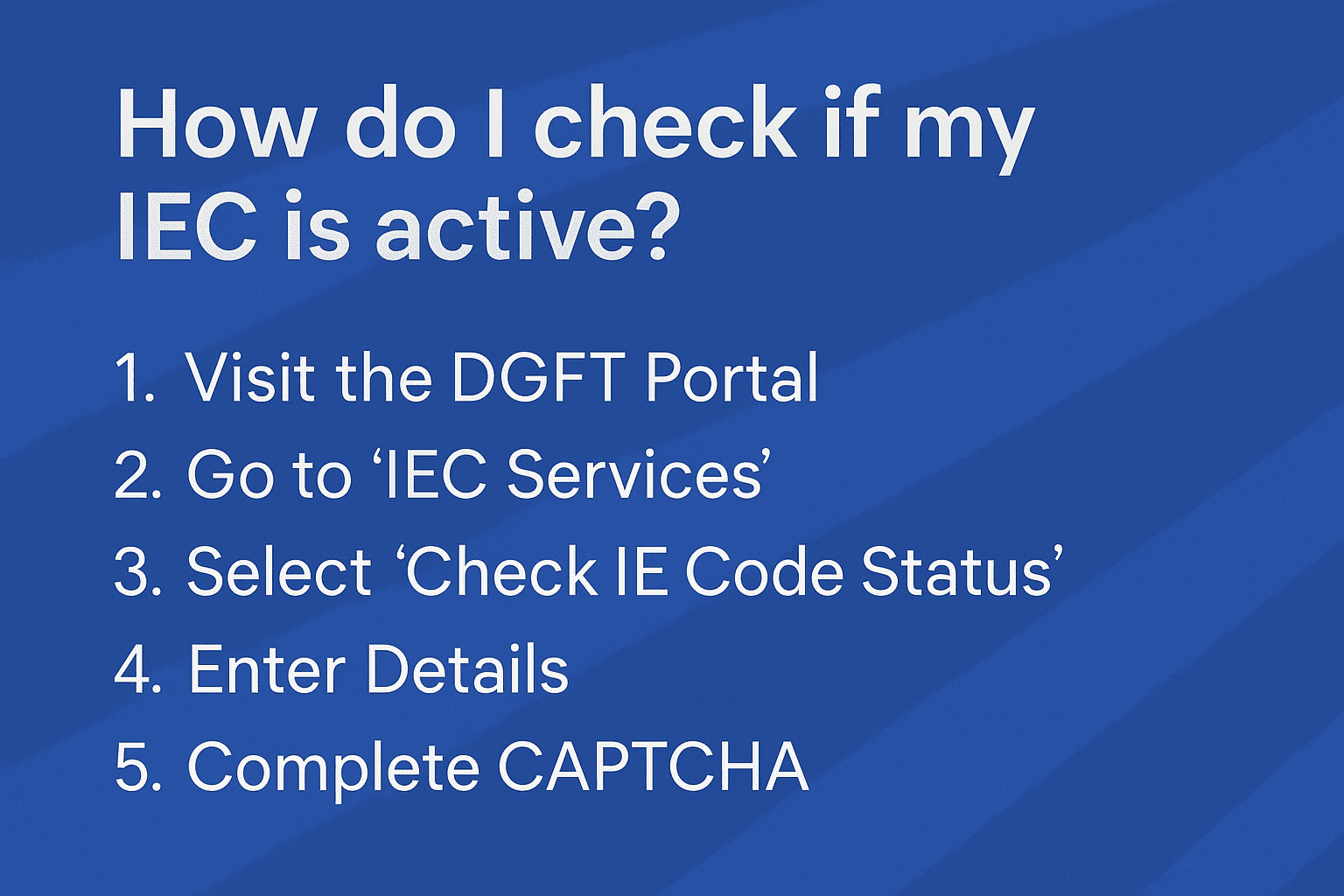 How do I check if my IEC is active