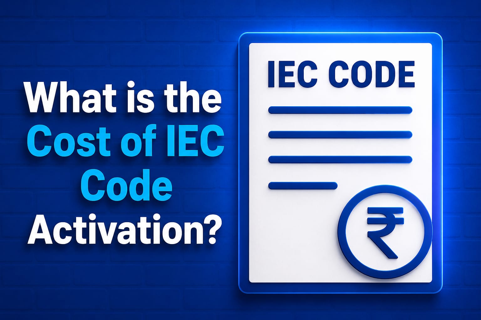What is the cost of IEC code activation