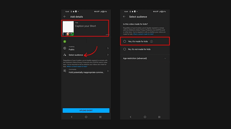 add details and select audience