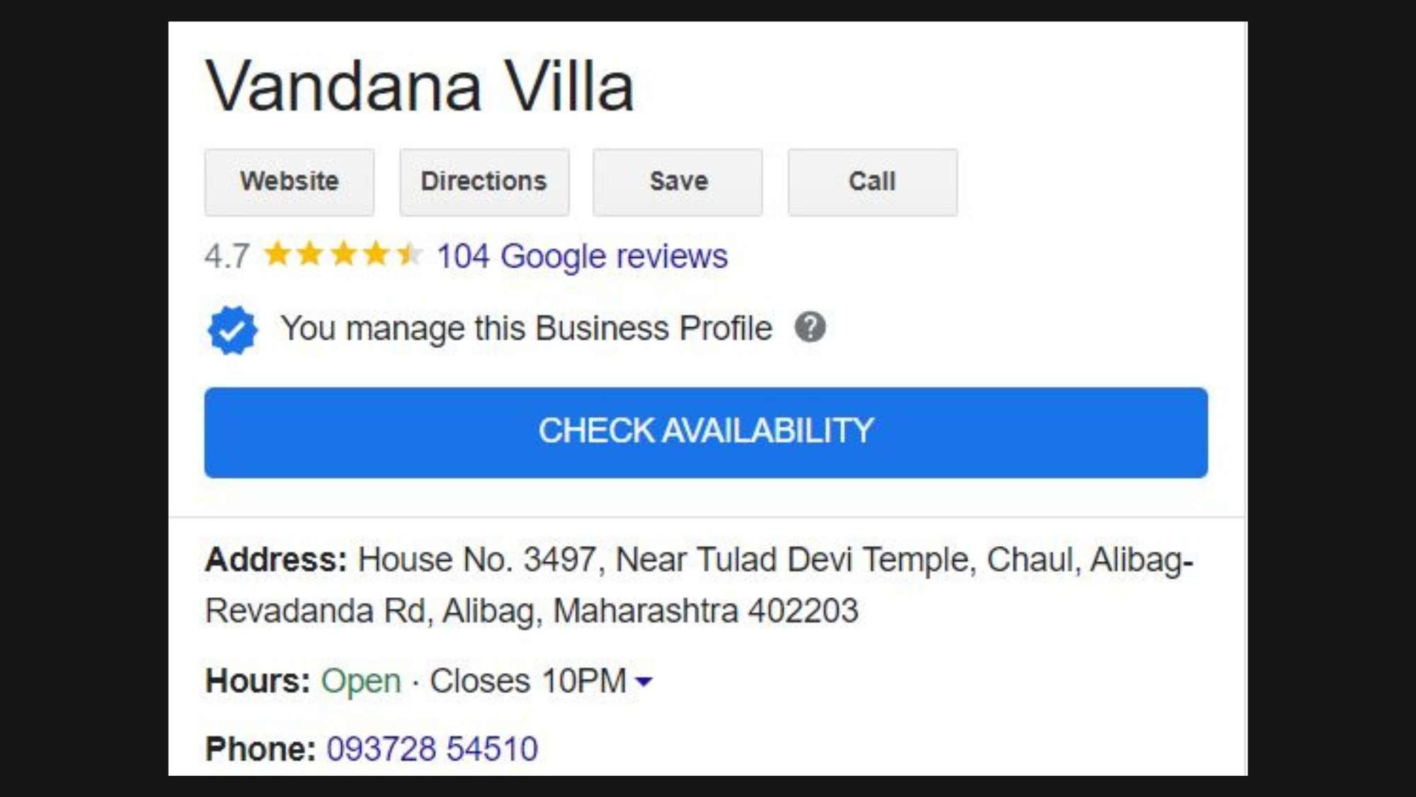 Google business listing