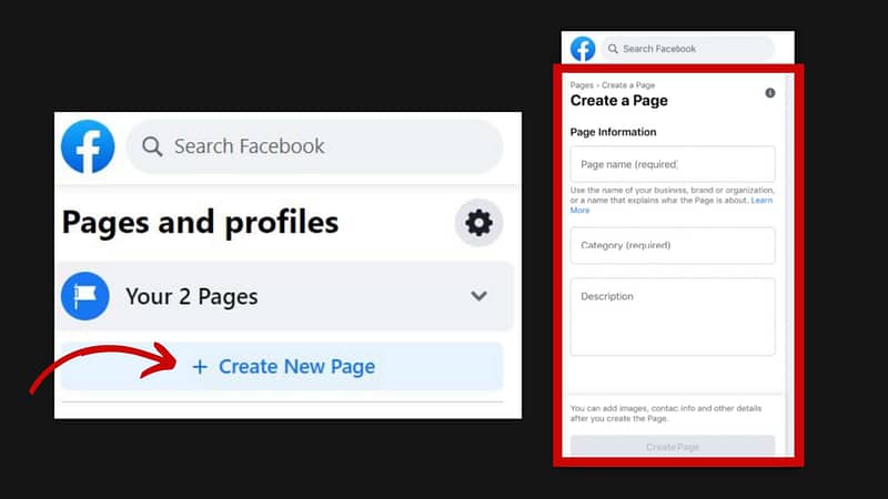 create new and add details