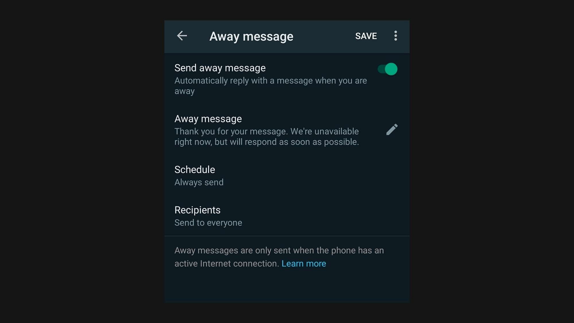 away message