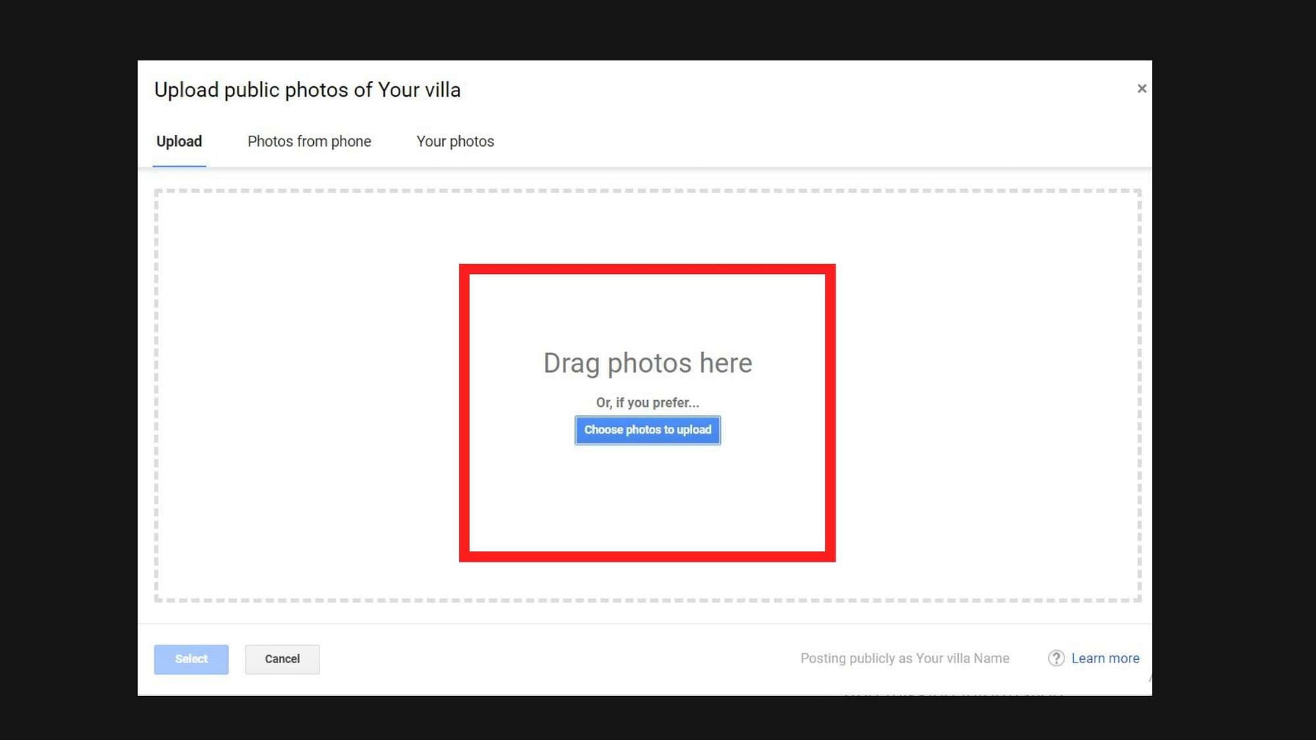 upload photos