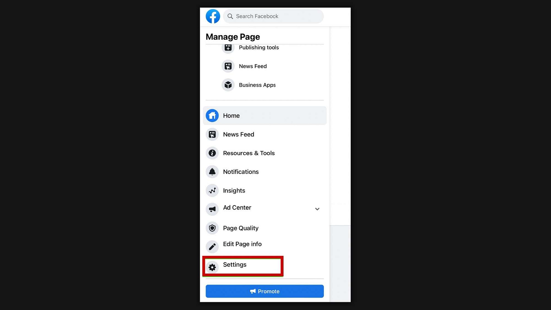 click on settings