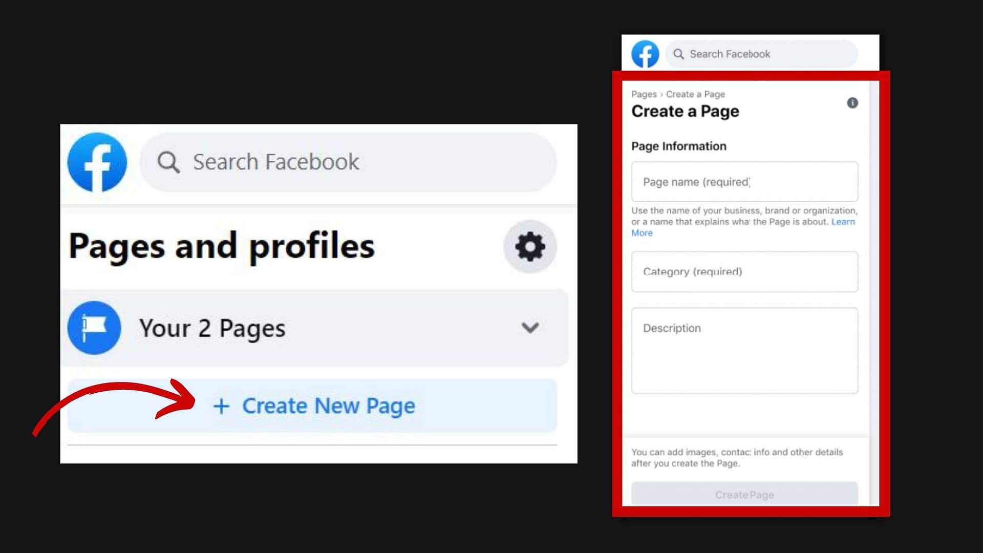 create new and add details