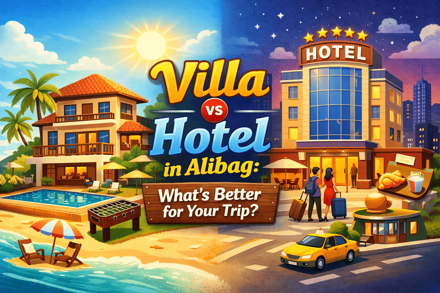 Villa vs Hotel in Alibag