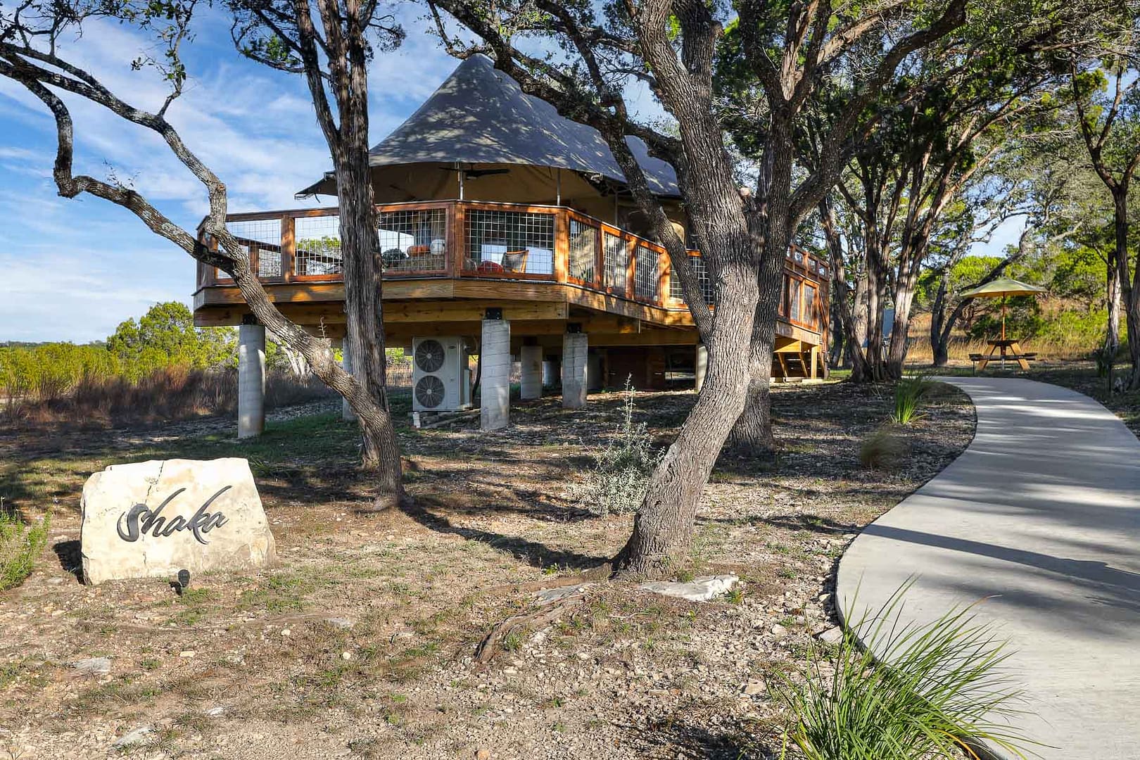 Spoon Mountain Glamping Wimberley Texas. Shaka Tent.20218 Spoon Mountain Glamping