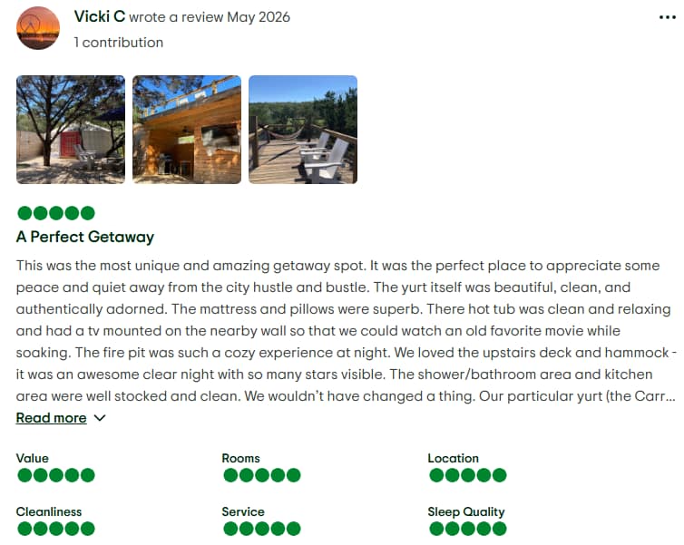 Romantic Weekend Getaways Near San Antonio: 10 Top Picks 2026 22 image 51 Spoon Mountain Glamping