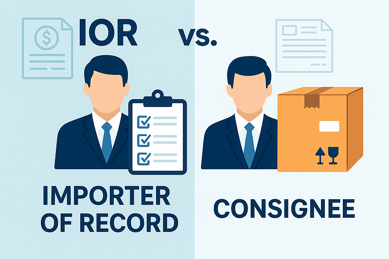 What is the difference between IOR and consignee? 8 ior vs consignee