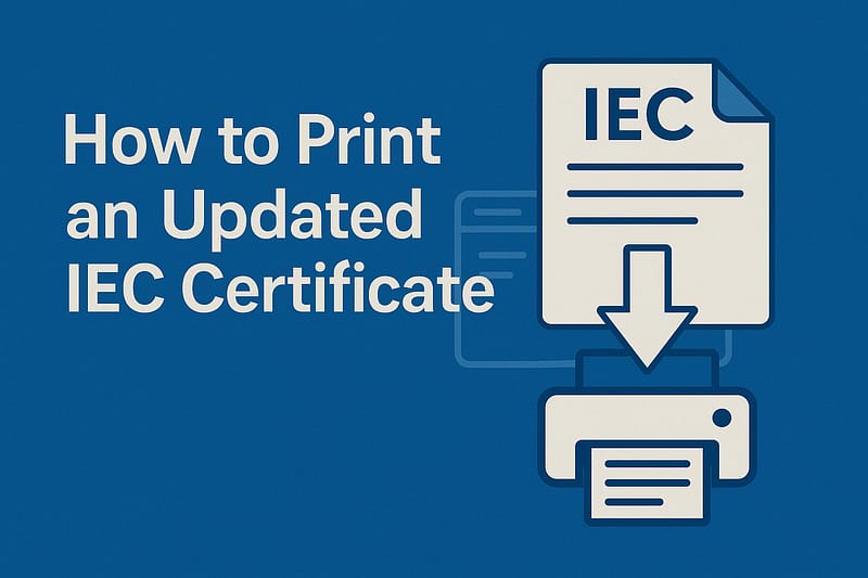 How to print an updated IEC certificate