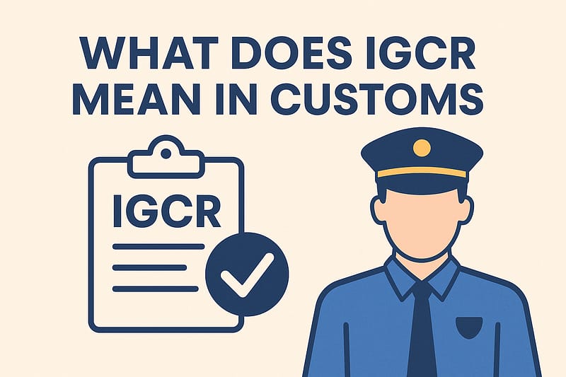 What does IGCR mean in customs