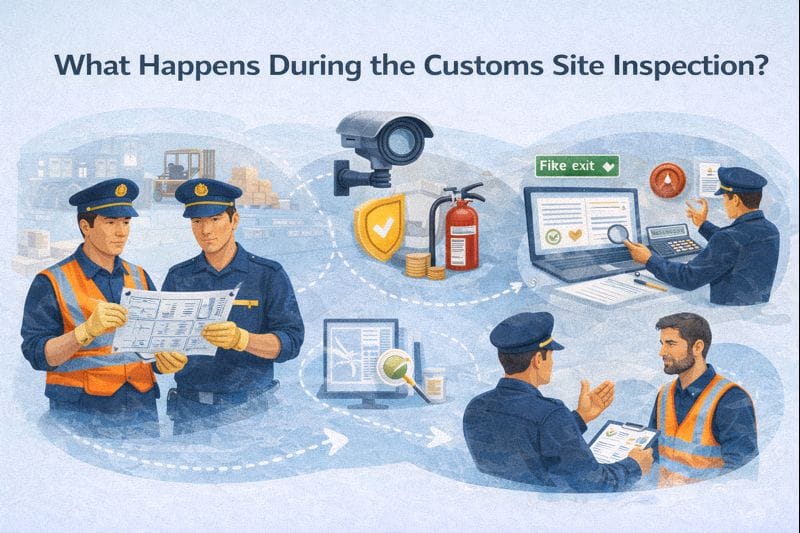 What happens during customs site inspection